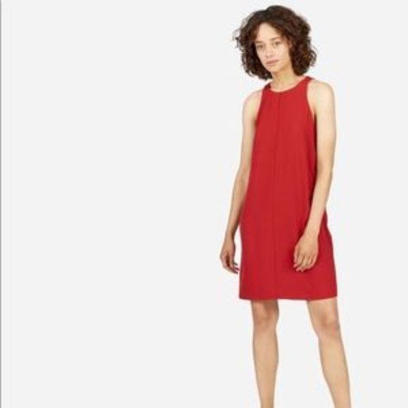 Everlane Dresses & Skirts - Everlane Japanese GoWeave Crimson Red Sleeveless Shift Mini Dress 8